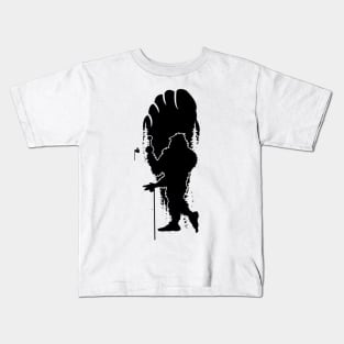 Bigfoot Footprint Bigfoot Playing Golf Silhouette Kids T-Shirt